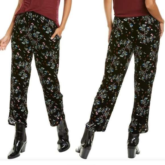 Zadig & Voltaire Poppy Velvet Blossom Viscose/Silk-Blend Pant -Size 40 / Large - Picture 1 of 14